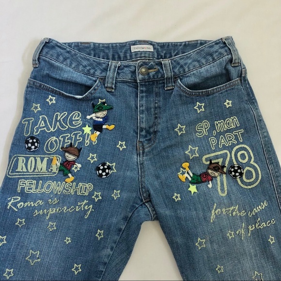 Edelweiss embroidered high waist mom jeans size 29 - Picture 6 of 8